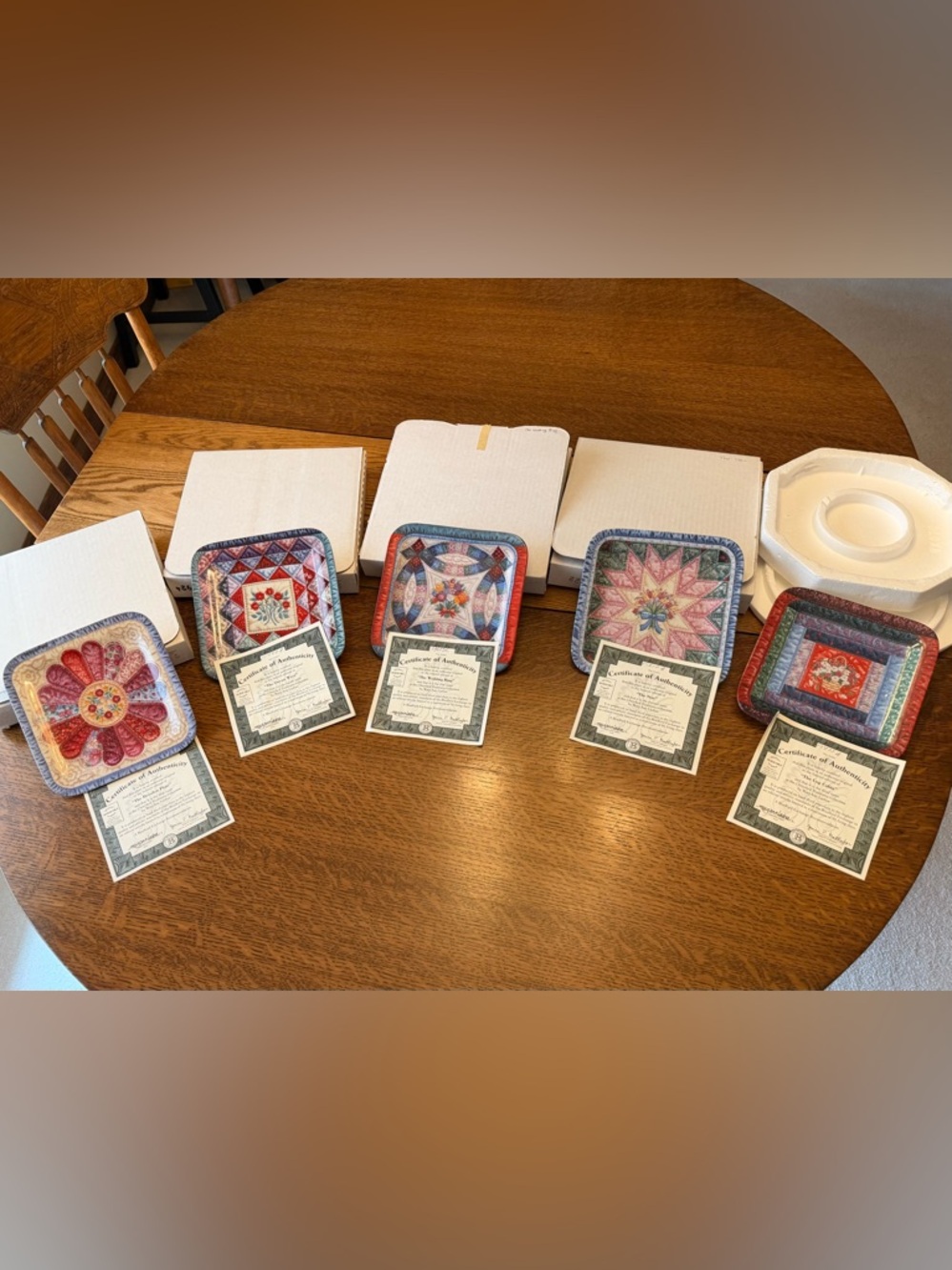 Collectible Porcelain Plate Set of 5 from “Cherished Traditions” Collection